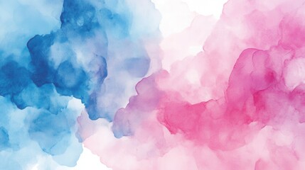 Fototapeta premium A vibrant abstract watercolor painting featuring shades of blue, purple, and pink with a soft, dreamy atmosphere.