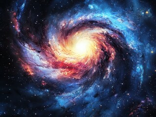 Obraz premium Vibrant Cosmic Galaxy with Stars and Nebulae - Deep Space Background