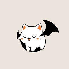 Vampire cute cat minimalistic icon logo