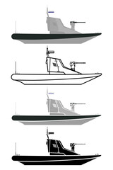 Unmanned surface vessel USV vector illustration