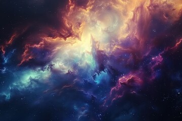 Fototapeta premium Glowing Nebula and Gaseous Space Clouds