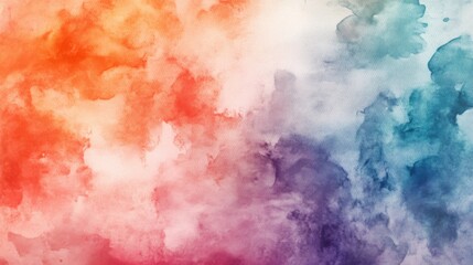 A vibrant abstract watercolor painting with a blend of red, orange, purple, and blue shades creating a soothing gradient.