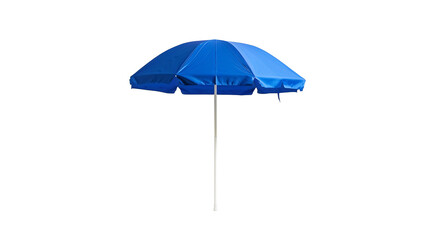 Fototapeta premium Beach blue folding umbrella on a transparent background. PNG image.