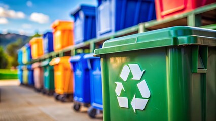 Contenedores de reciclaje de colores en una calle, destacando la importancia del reciclaje urbano.