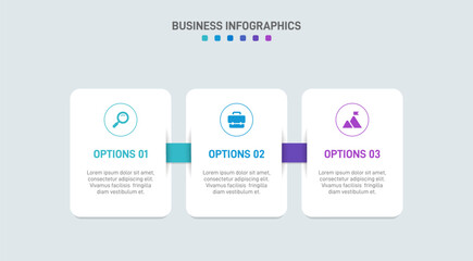 Horizontal progress bar featuring 3 arrow-shaped elements, symbolizing three six stages of business strategy and progression. Clean timeline infographic design template. Vector for presentation