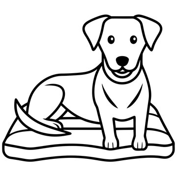 recommend clip art: A dog laying on bed front view art vector