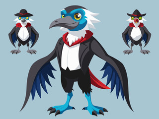 Oiseau Frigatebird Set de dessin animé Vector Illustration