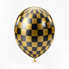 Black Gold balloon. Luxury realistic balloons. Checkered pattern.