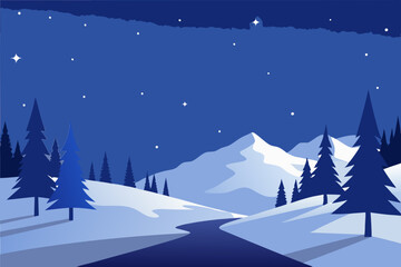 Winter scene showcasing snow color art vector