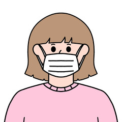 마스크 쓴 남자 사람 일러스트