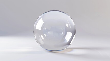 Clear glass sphere with reflections.