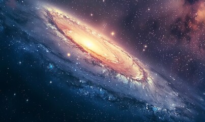 The cosmic whirlwind of the Andromeda Galaxy, M31, with its majestic spiral arms and bright core, a cosmic tapestry of stars, gas, and dust spanning over 220,000 light-years