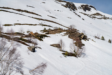 snow-capped mountains of the Caucasus in winter