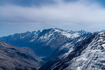 snow-capped mountains of the Caucasus in winter