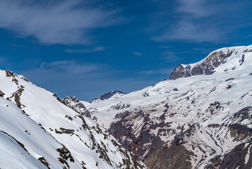 snow-capped mountains of the Caucasus in winter