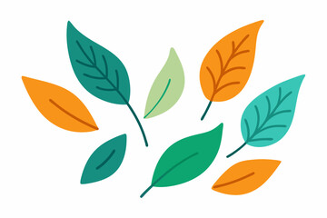 Set of different hand drawn leaf art vector