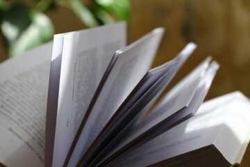 Open book on the table
