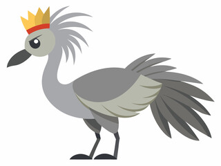 Grue couronnée grise sauvage Nature Animal ont une grande jambe et une tête à crête belle plume
