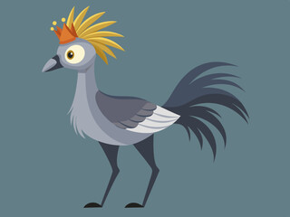 Grue couronnée grise sauvage Nature Animal ont une grande jambe et une tête à crête belle plume
