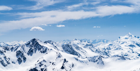 snow covered mountains