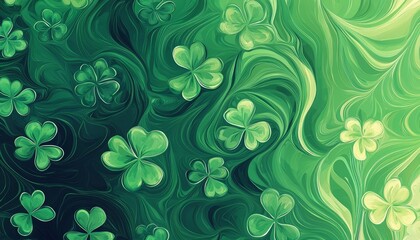 Abstract Green Background with Shamrock Design for St. Patrick's Day