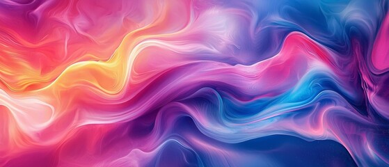 Fototapeta premium Vibrant Abstract Swirls in Pink, Blue, and Orange Colors