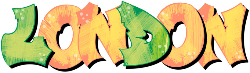 Parma - city ​​name -word - Vector Graphics - green and Yellow  graffiti on the wall - street art - for websites, presentations, greetings, banners, cards, t-shirt, sweatshirt, Sublimation,	