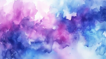 A beautiful abstract watercolor painting featuring a blend of pink, purple, and blue hues in a dreamy, serene composition.