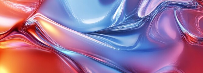 Obraz premium Abstract Wavy Pattern in Red, Blue, and White Hues