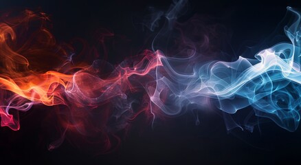 Fototapeta premium Vibrant Abstract Waves in Colorful Flowing Patterns Against a Dark Background