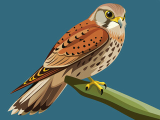 Kestrel femelle se percher.