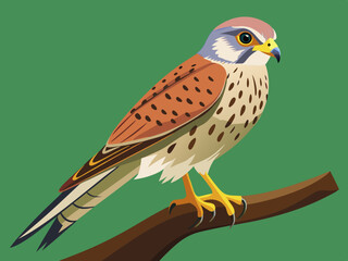Kestrel femelle se percher.