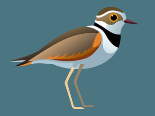 Oiseau Pluvier kildir illustration vectorielle de conception de fichiers simplifiés dessin
