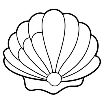 recommend clip art: line art of a seashell