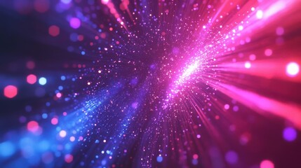 Naklejka premium Abstract Background with Purple and Pink Light Streaks and Bokeh Effects