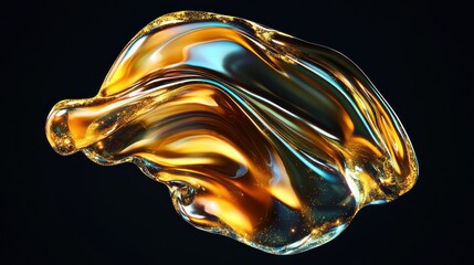 Abstract Liquid Gold With Glittering Particles