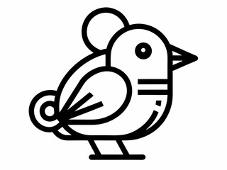 Icône de ligne noire de l’oiseau souris