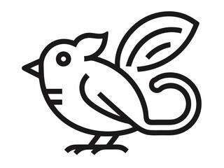 Icône de ligne noire de l’oiseau souris