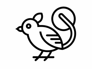 Icône de ligne noire de l’oiseau souris