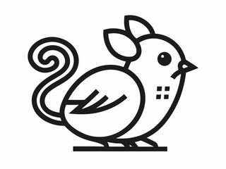 Ic&ocirc;ne de ligne noire de l&rsquo;oiseau souris