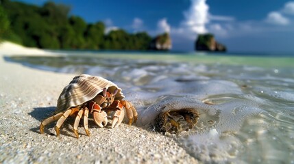 Hermit Crab on a Tropical Beach