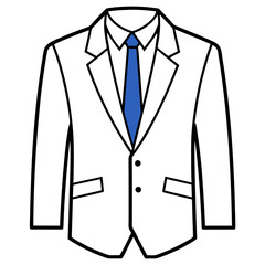 A formal suit jacket with line art vector