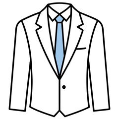 A formal suit jacket with line art vector