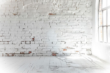 white brick wall may used as background, white texture