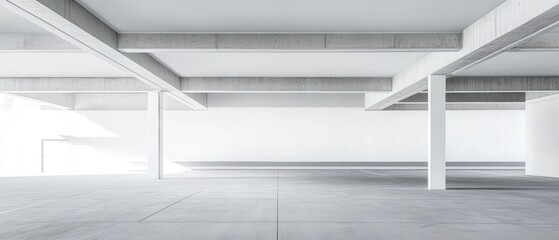 Obraz premium Minimalist Concrete Structure with Empty Floor Space