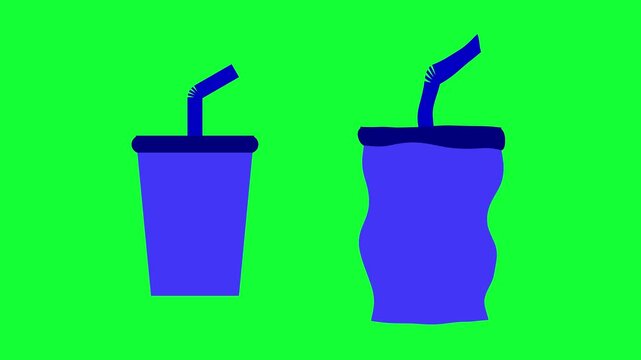 Animation of a paper cup twisting and getting bigger, perfect for advertising or promotions to show customers will get a bigger drink