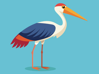 Illustration vectorielle de cigogne marabout.