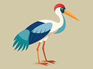 Illustration vectorielle de cigogne marabout.