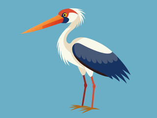Illustration vectorielle de cigogne marabout.