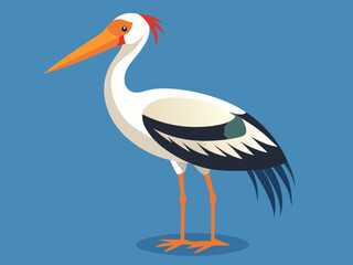 Illustration vectorielle de cigogne marabout.